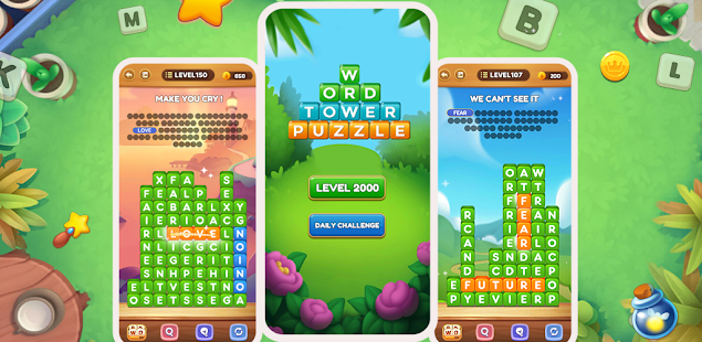 Word Tower - екранна снимка на първокласен пъзел