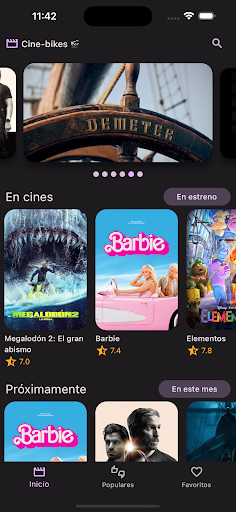 Android application Cinebikes screenshort