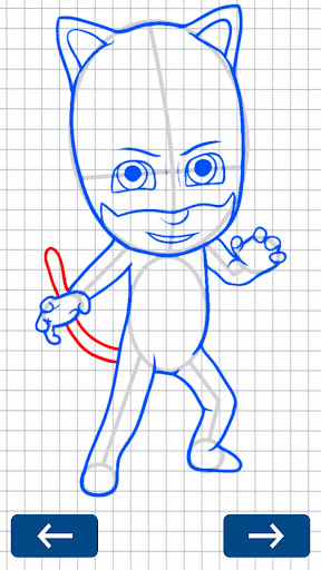 How to draw PJ Super masks Screen 3