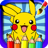 coloring pokemo of pikachu fans icon