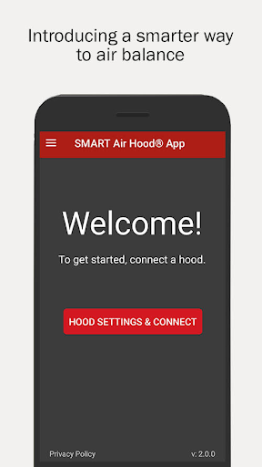 Android application SMART Air Hood® App screenshort