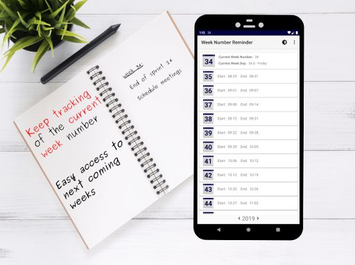 Android application Week Number Reminder screenshort