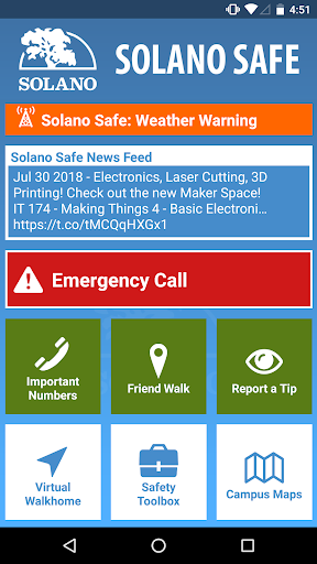 Android application Solano Safe screenshort