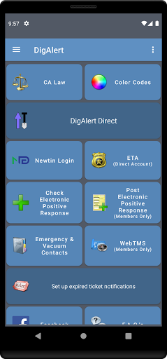 Android application DigAlert screenshort