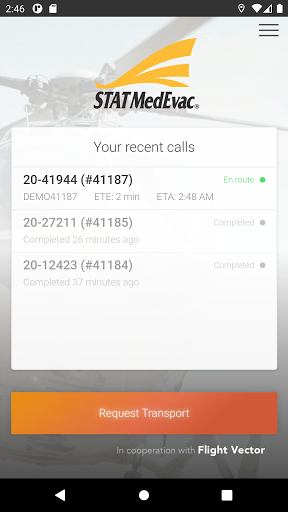 Android application STATMedEvac screenshort