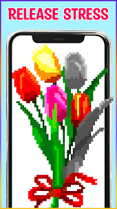 Flowers Pixel Art Coloring