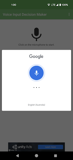 Android application Voice Input Decision Maker screenshort