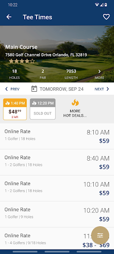Android application Heritage Isles Golf screenshort