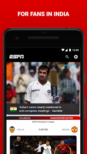Screenshot of ESPN