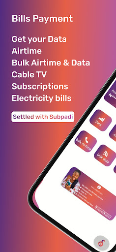 Android application Subpadi - Data & Bill Payment screenshort