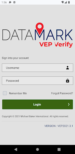 Android application DATAMARK VEP Verify screenshort