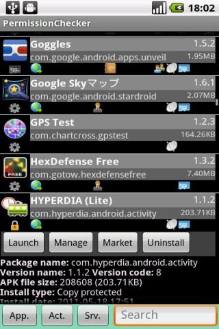Android application Permission Checker Security P screenshort
