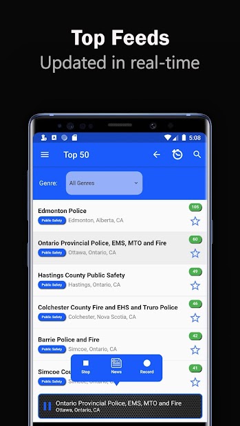 Screenshot 13 Canada Police Scanner Radio Pro android