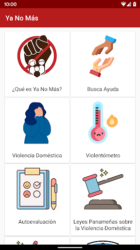 Android application Ya No Mas screenshort