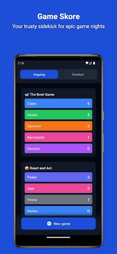 Android application Game Skore screenshort