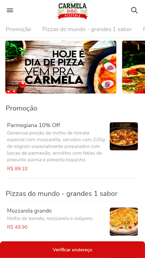 Android application Carmela Pizzeria screenshort
