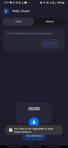 Unison AI: Speech to Text Screen 2