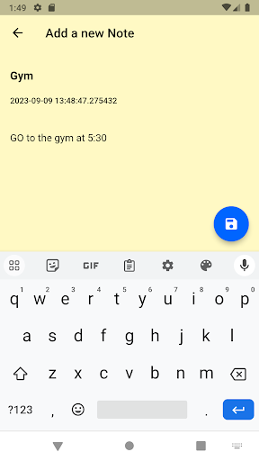 Android application Cloud Notes screenshort