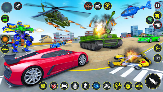 Captura de Pantalla 19 Helicopter Robot Car Game 3d android