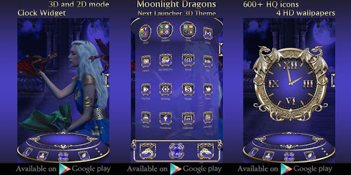 Moonlight Dragons Clock Widget Screen 3