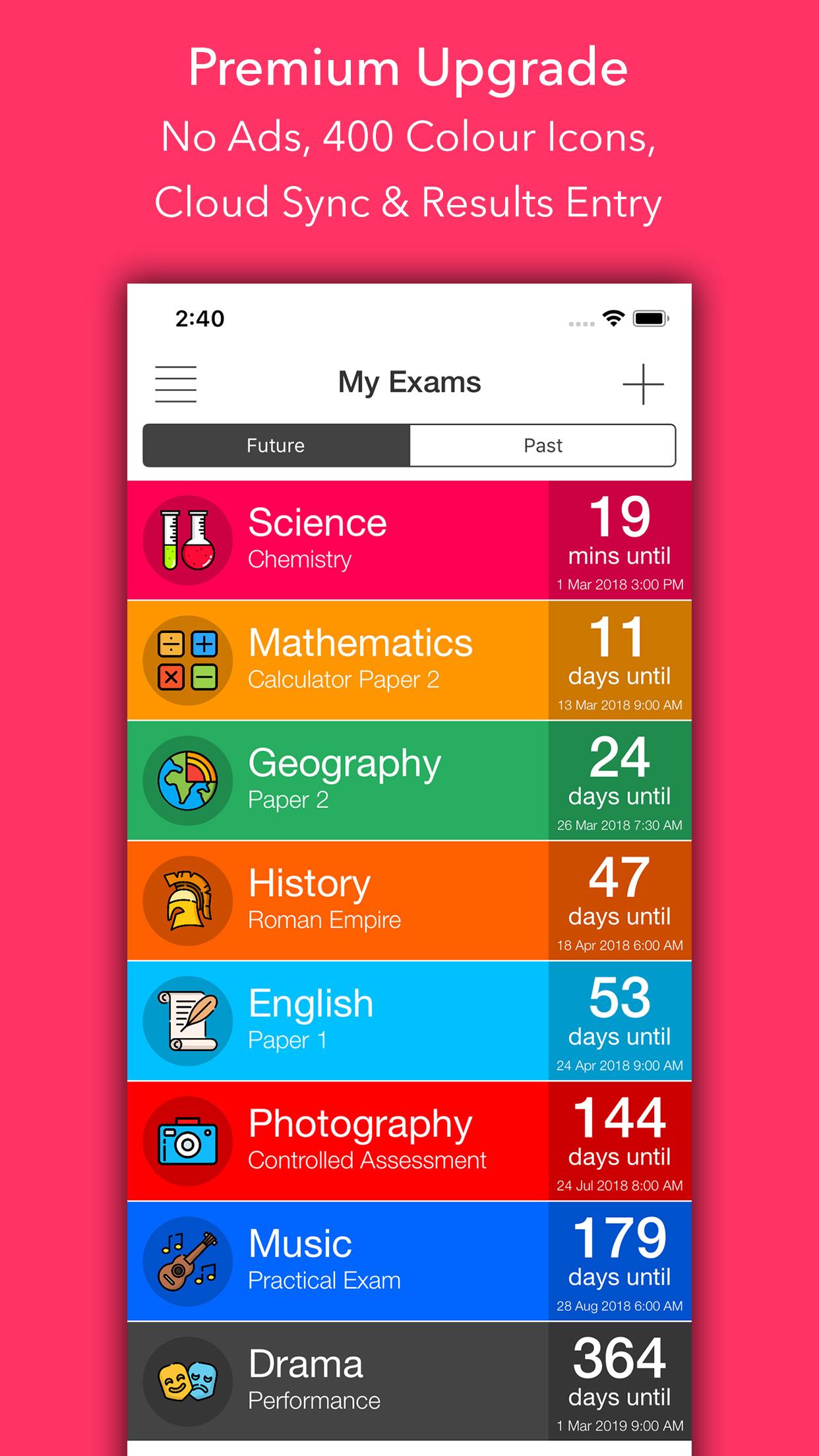 Exam Countdown Lite Screen 2