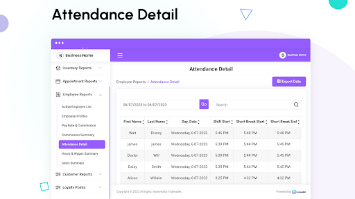 Hubwallet Reports Screen 2