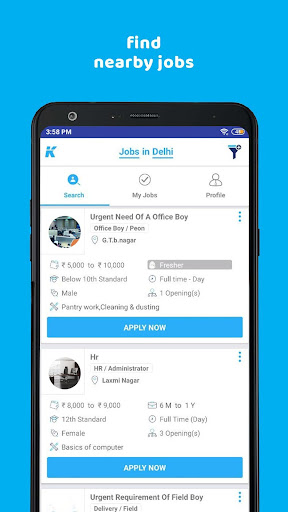 Android application Job Search, Hire Staff- Kaam24 screenshort