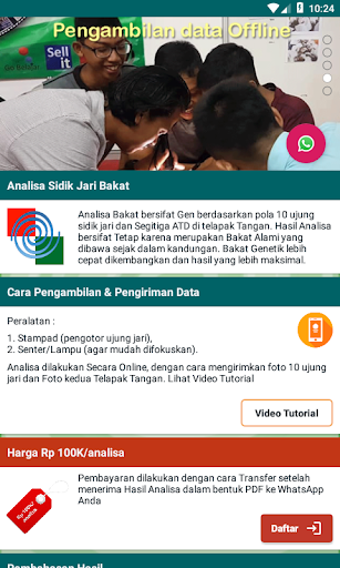 Android application Analisa Sidik Jari Bakat AFTA screenshort