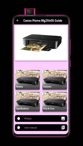 Android application canon pixma mg2540s guide screenshort