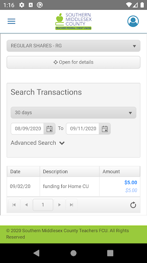SMCTFCU Mobile Banking Screen 3