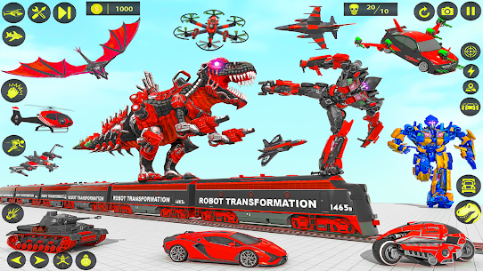 Download Dino Robot Car Transform Games MOD APK (Unlimited Money, Gems) Hack Android/iOS 2