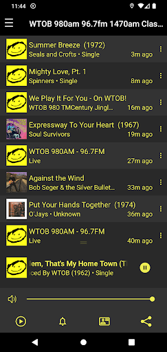 WTOB Radio. Screen 3