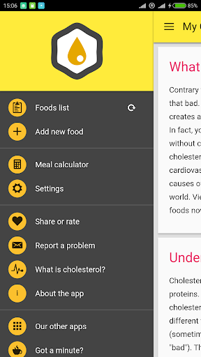 Cholesterol Table diet aid
