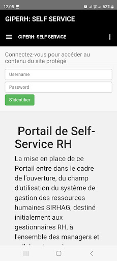 SIRHAG: Self Service Screen 3