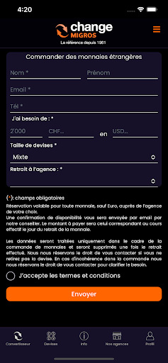 Screenshot of Change Migros