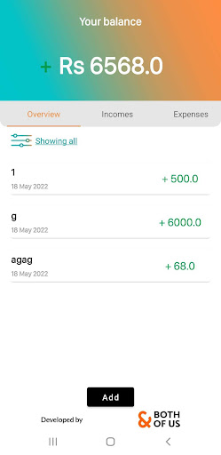 Android application My Money screenshort