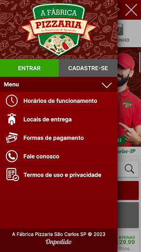 Android application A Fábrica Pizzaria screenshort