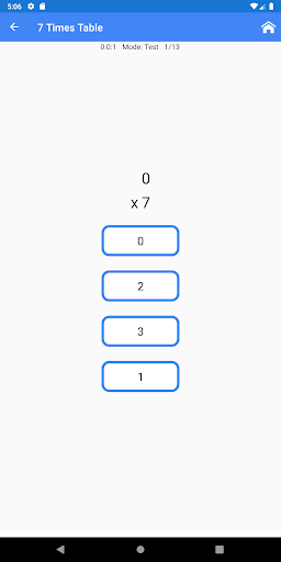 Multiplication Tables Screen 3
