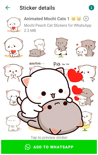 Animated Mochi Cat Stickers‏