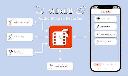 Android application VidAud - Audio Video Recorder screenshort