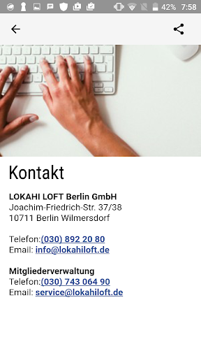 Android application LOKAHI LOFT Berlin screenshort