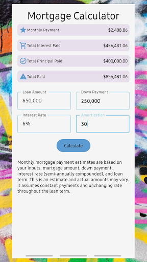 Mortgage Calculator Screen 2