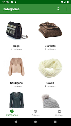 Android application Knitting Patterns screenshort
