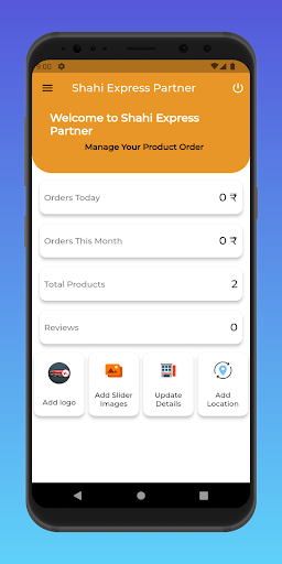 Android application Shahi Express Partner screenshort