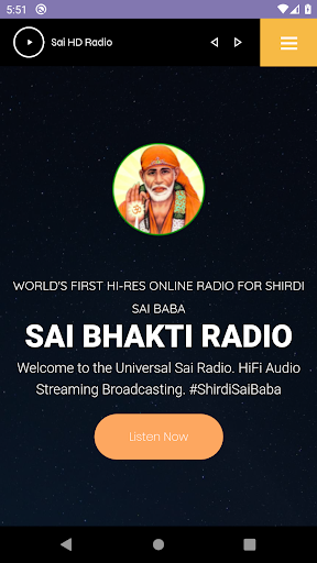 Android application Sai Radio screenshort