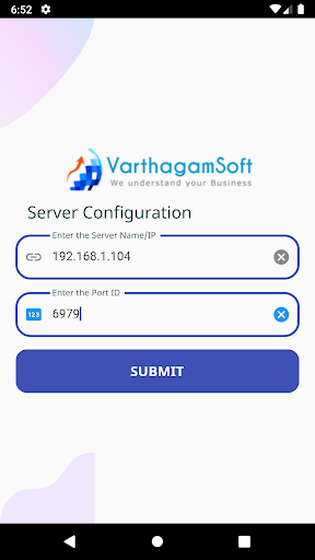 Android application VarthagamSoft Cashier Module screenshort