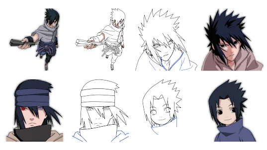 How to draw Sasuke Uchiha