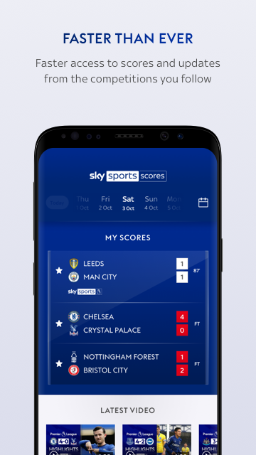 Android application Sky Sports Scores screenshort