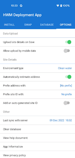 HWM Deployment App Screen 3
