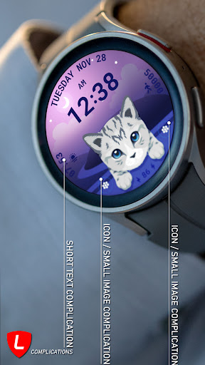 Cat Animated Watch Face 089 Screen 2
